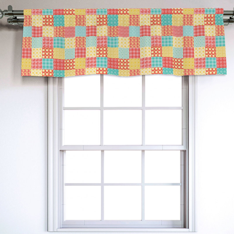 Sateen Patchwork Ruffled Window Valance