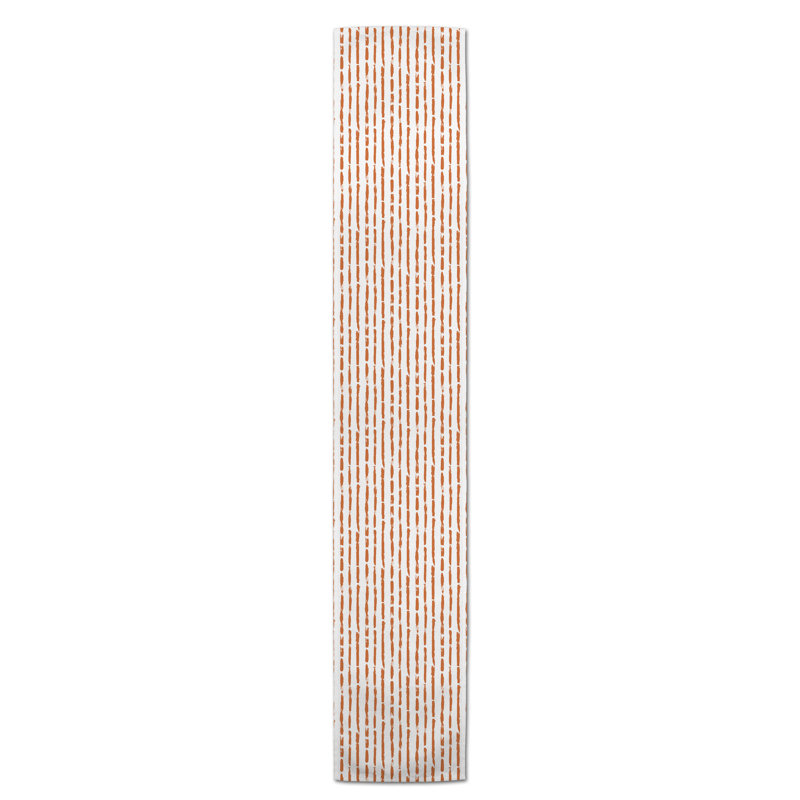 Zaki Painted Strokes Table Runner, 72" x 16", Orange
