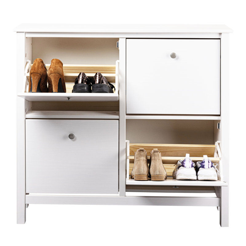 Cintron 16 Pair Solid Wood Shoe Storage Cabinet