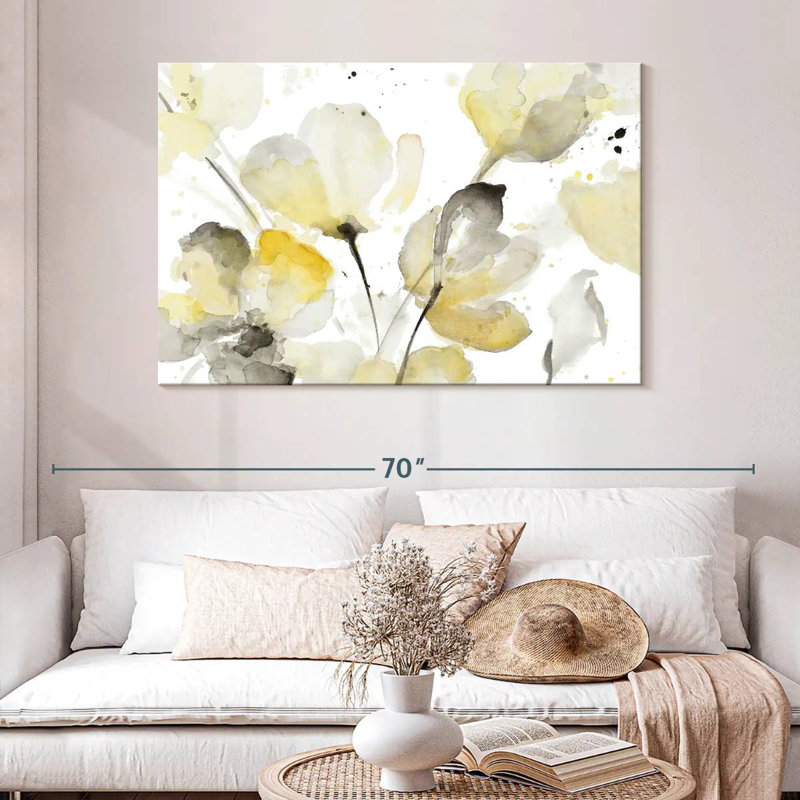 Neutre floral abstrait II, H 32 po x l 48 po