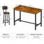 Ensemble de table de bar 5 pièces à hauteur de comptoir avec 4 tabourets de bar, ensemble de salle à manger avec îlot de cuisine industriel avec plateau en faux marbre / bois, ensemble de table de pub avec structure en métal pour petite cuisine-129444783-129444782-129444780-129444786