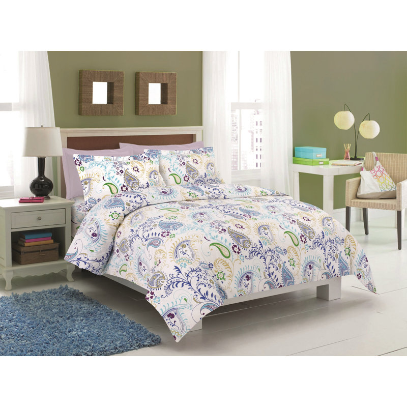 Flannel Paisley Duvet Cover, Queen