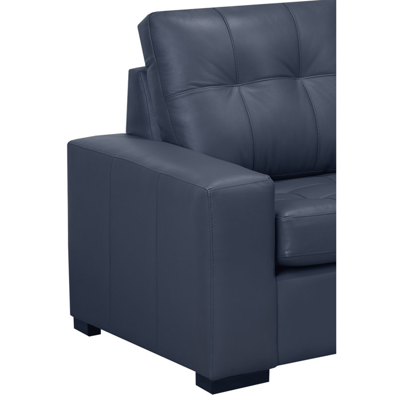 Canapé modulaire en cuir Yeprad, Face à la droite, Cuir bleu assorti
