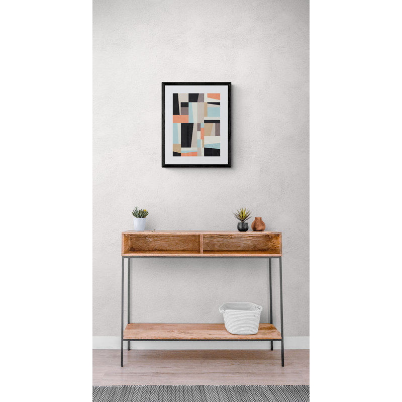 Geometric Pattern Print by Angel Estevez, Black Framed Paper, 30" H x 24" W