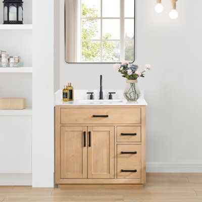 Gavino 36'' Single Bathroom Vanity with Stone Top
