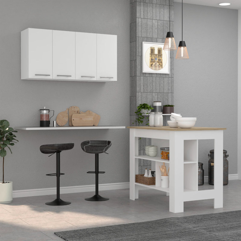Wood Kitchen Island, Natural