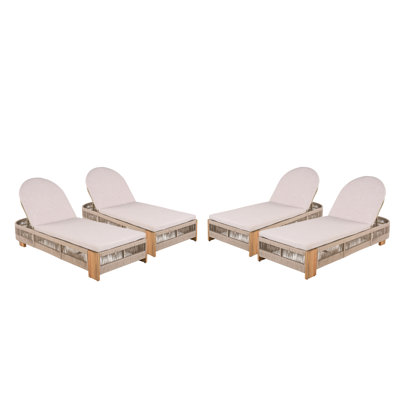 Corianne Patio Woven Rope Chaise Lounge With Adjustable Backrest & Cushions by Bay Isle Home