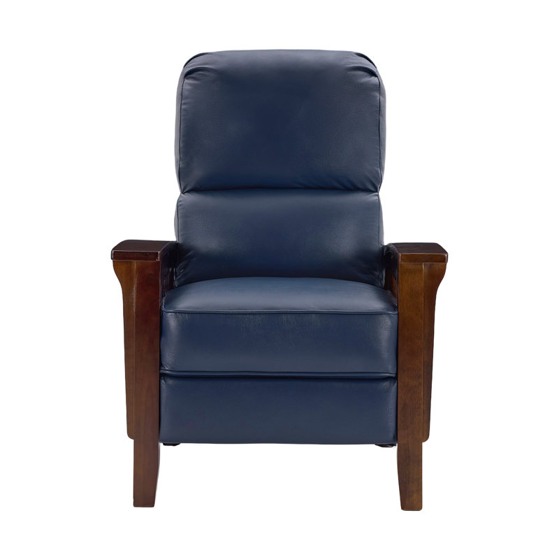  Fauteuil inclinable en cuir Harber, dossier en cuir véritable pour le salon, la lecture et la télévision