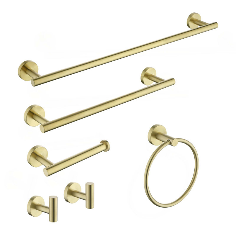 Ensemble de porte-serviettes mural 6 pièces Owy, H 1,92 po x L 23,6 po x l 3 po, Chrome poli