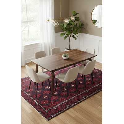 One-of-a-Kind Red Tribal 5X10 Oriental Runner Rug