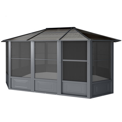 Serre L 15 pi. D Pavillon de jardin en aluminium, véranda