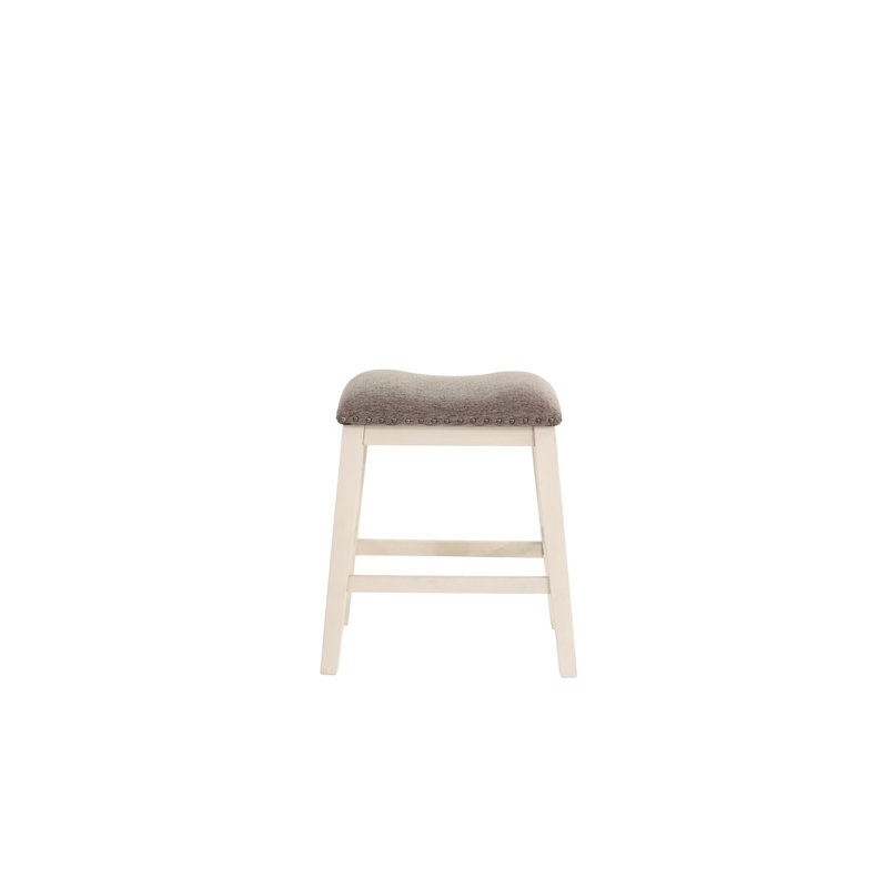 Tabourets hauts contemporains de 2 - siège à coussin crème, siège de salle à manger moderne avec pieds en bois massif et crème