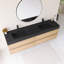 Meuble-lavabo mural 72 po avec lavabo à surface solide noir-475304358