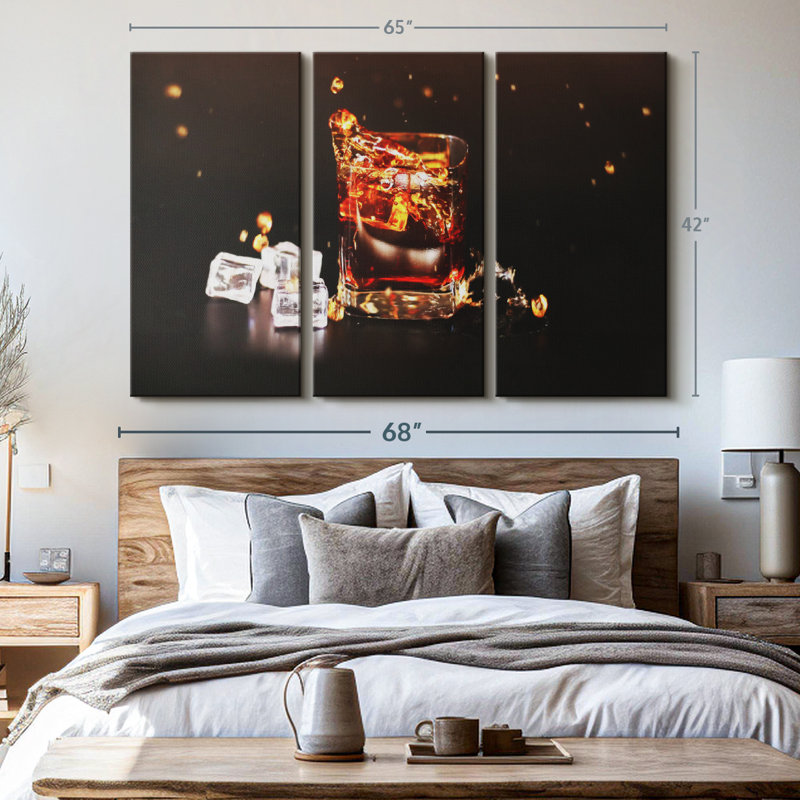 «Cold Whiskey Drink» sur toile, H 42 po x l 65 po x P 1,25 po