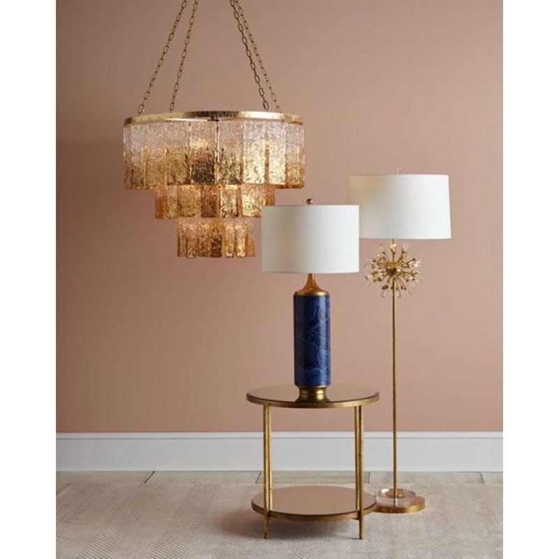 Lustre empire en verre Light Empire, Bronze antique, H 55 po x l 60 po x P 60 po, Transparent / givré