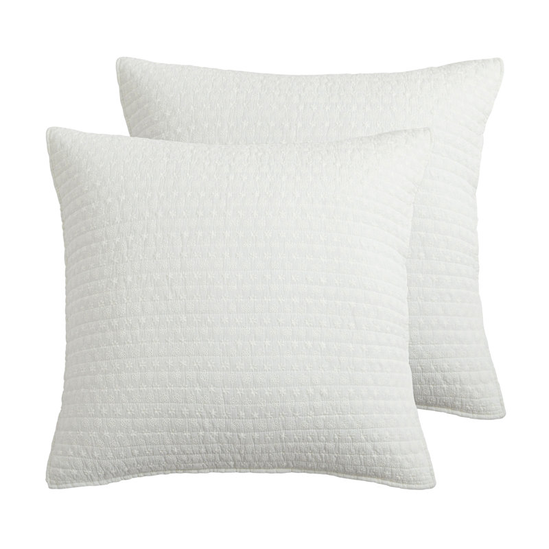 Eyelet Cream Cotton Euro Sham Set of 2