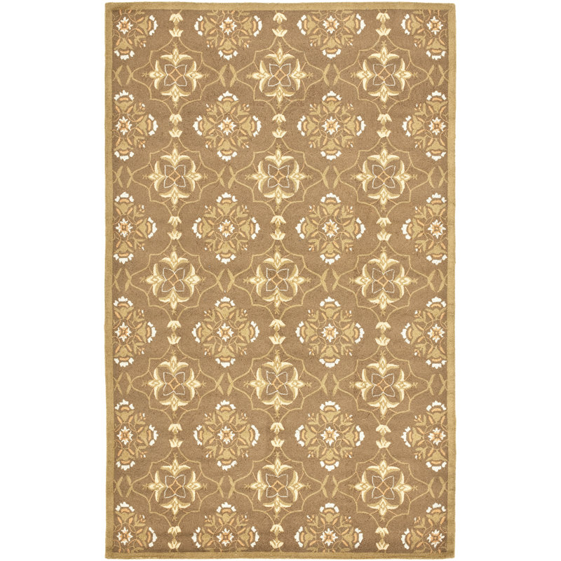 Hollander Floral Handmade Wool Indoor Area Rug, Rectangle 6' x 9'