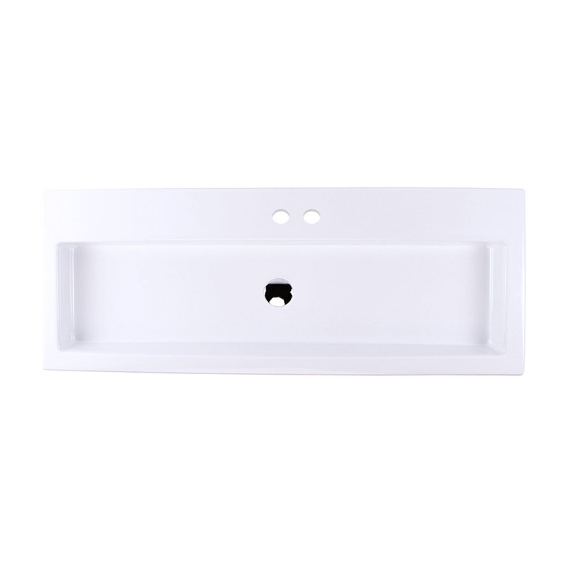 Aquaquattro 47.5'' L Bathroom Sink, 2 Hole - 4" Centers