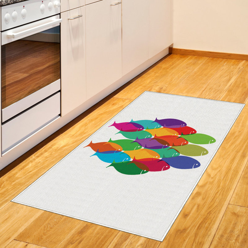 Fish High Density Long Fiber Poly Threads Decorative Area Rug Carpet, Rectangle 2'7" x 5'