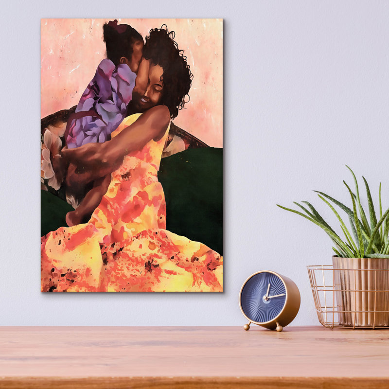 Art mural en verre épique «Her Force» par Alonzo Saunders, 12 po x 16 po