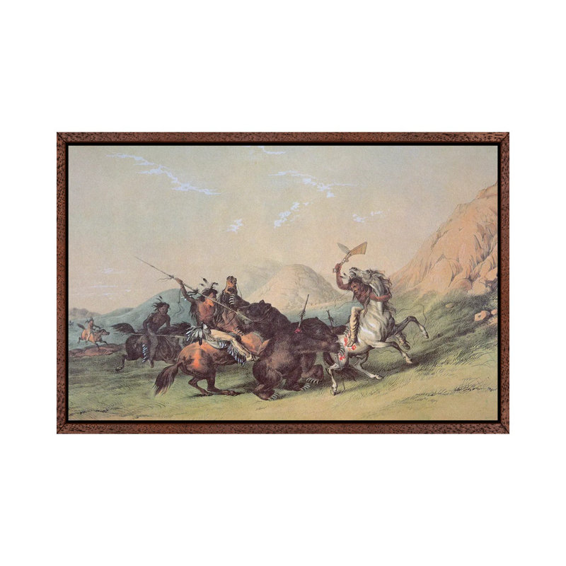 Native Americans Killing A Bear by George Catlin - Gallery-Wrapped Canvas Giclée on Canvas, 152.5 cm H x 101.5 cm W