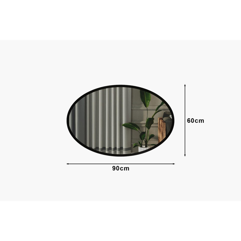 Modern Black Wall Mirror, 23.6 x 35.4 x 0.9 inches | 100% MDF, Eco-Friendly Flotal-E Design | Sleek Solid Colour, Perfect for Home Decor & Contemporary Spaces | Easy Wall Mounting for Instant Style Upgrade