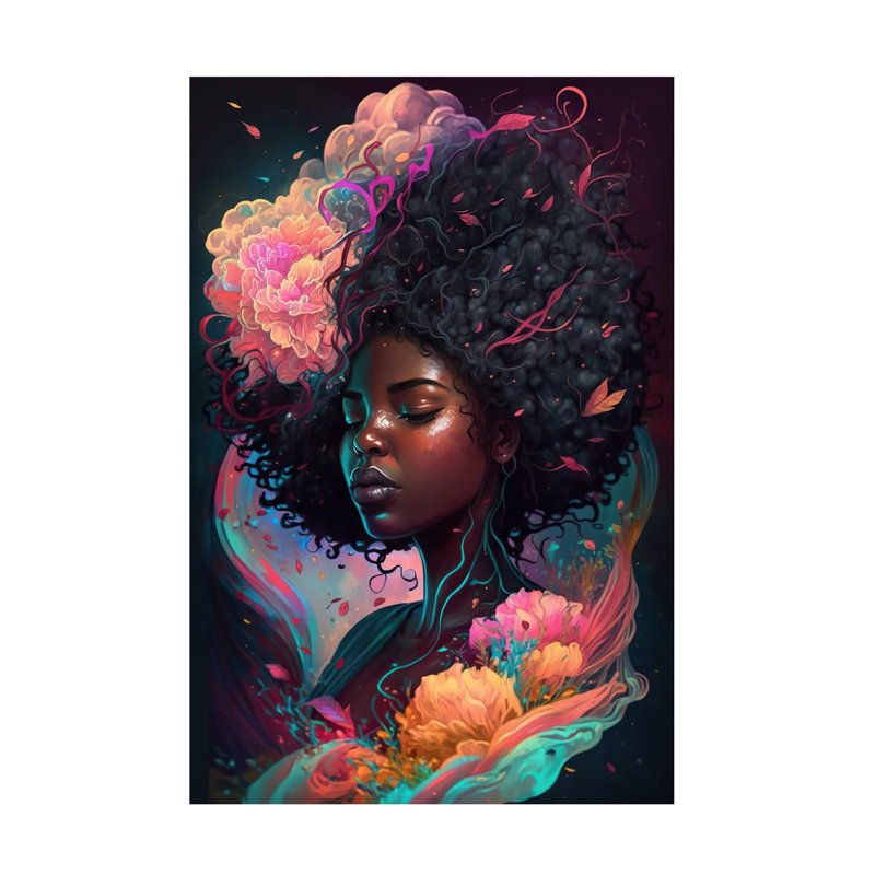 Art mural sur toile tendue - «Black histoire 9» de Wumples, décoration murale pour le salon, la chambre à coucher ou le bureau - 30 x 47