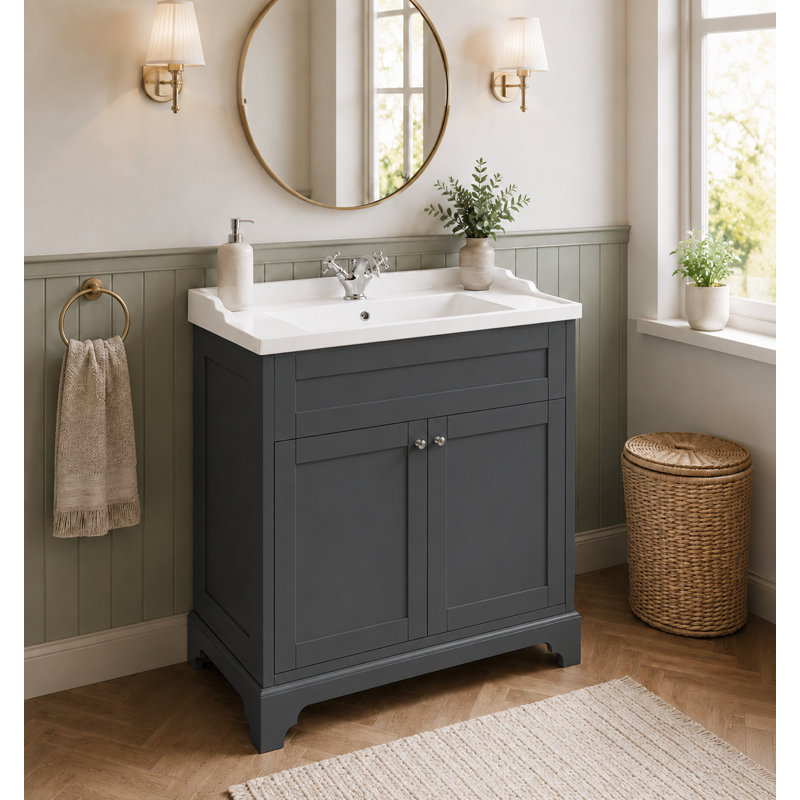 Croft 810mm Single Bathroom Vanity with Basin, Grey