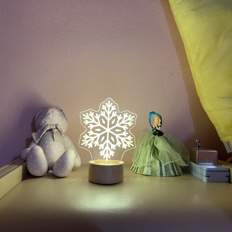 Lampe fantaisie USB en bois massif Brezlyn