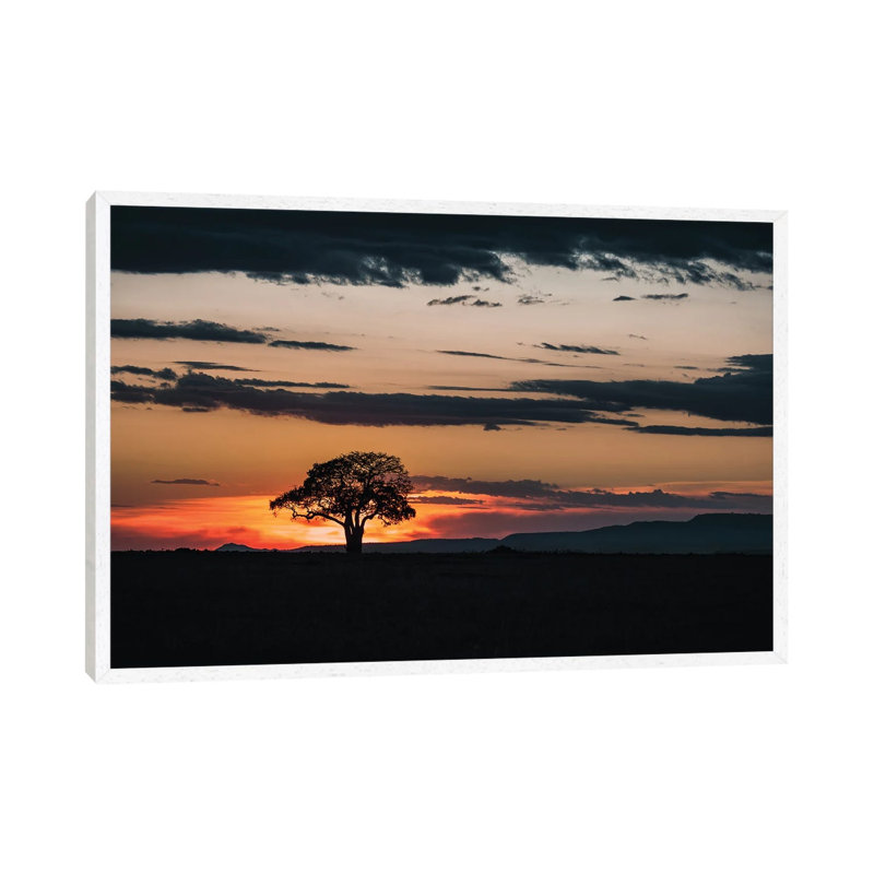Mara Landscape At Sunset by Jane Rix - Gallery-Wrapped Canvas Giclée on Canvas, 66.04 cm H x 45.72 cm W, White Floater Framed