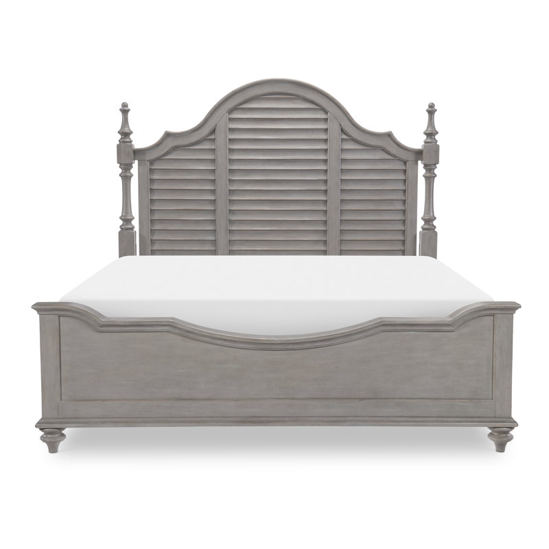 King Gray and Brown Wood Poster Bed