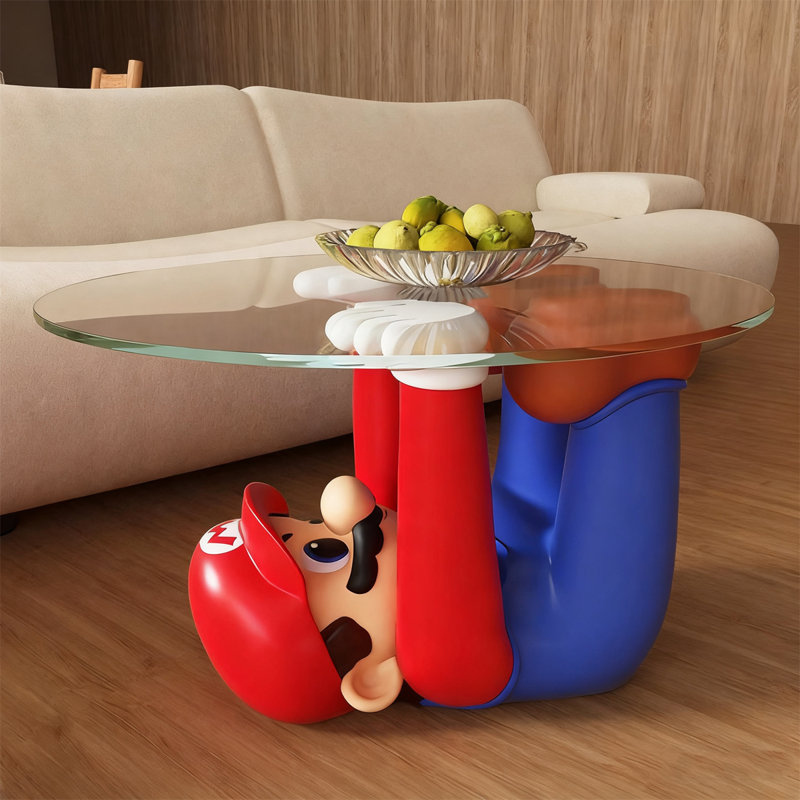 Ornement de table basse en verre moderne et minimaliste en résine Mario