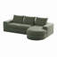 Canapé modulaire courbé en osier de 99 po avec méridienne Boneless, sans assemblage requis-1716948053