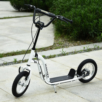Jeu de roues avant et arrière à double freins pour enfants de 5 ans et plus, avec freins gonflables pour enfants de 5 ans et plus, blanc