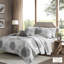 Ensemble de courtepointe réversible 6 pièces avec draps en coton Knowles Grey-1953391746-1953391772