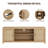 Rattan TV Stand for 75inch, Natural Oak Entertainment Center with 2-Tier Storage, Boho Wooden TV-22341385