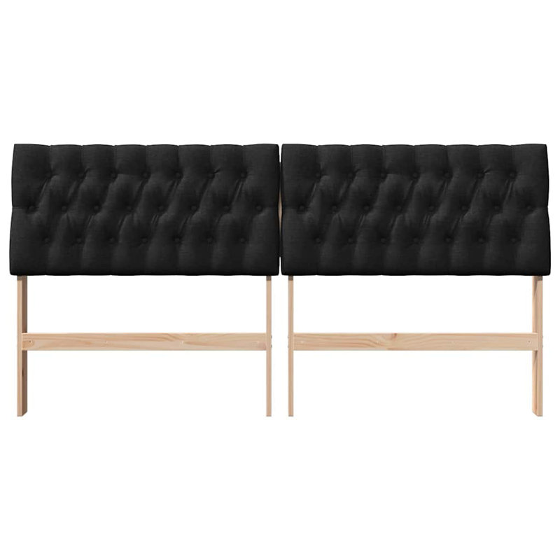 Solid Wood Headboard, DE Size - 180 x 220 cm, Brown, Black