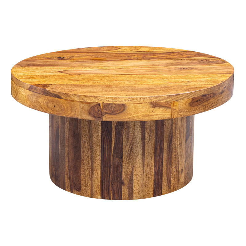 Lankford Solid Wood Pedestal Coffee Table