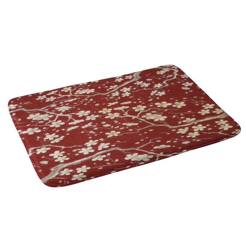 Tapis pour salle de bain à fleurs belle13 sakura cerise
