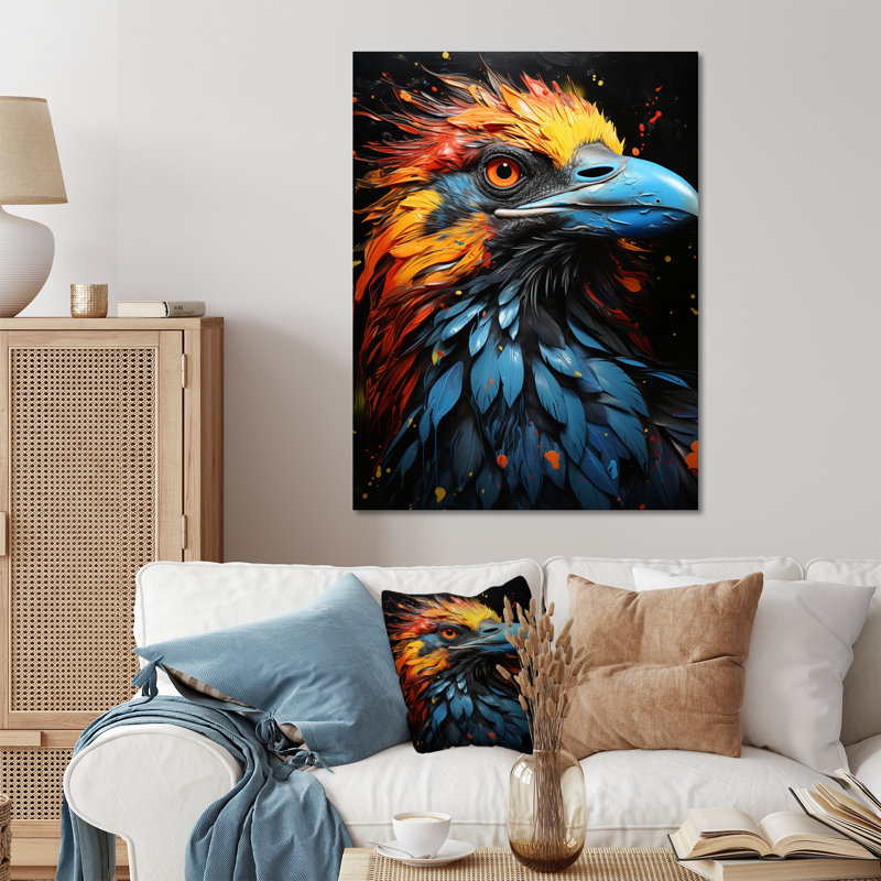 Corbeau Popart Royale IV - Corbeille murale en métal, H 40 po x l 30 po x P 1 po