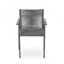 Chaise de salle à manger d'extérieur moderne en aluminium avec siège en corde (ensemble de 2), gris et gris foncé
