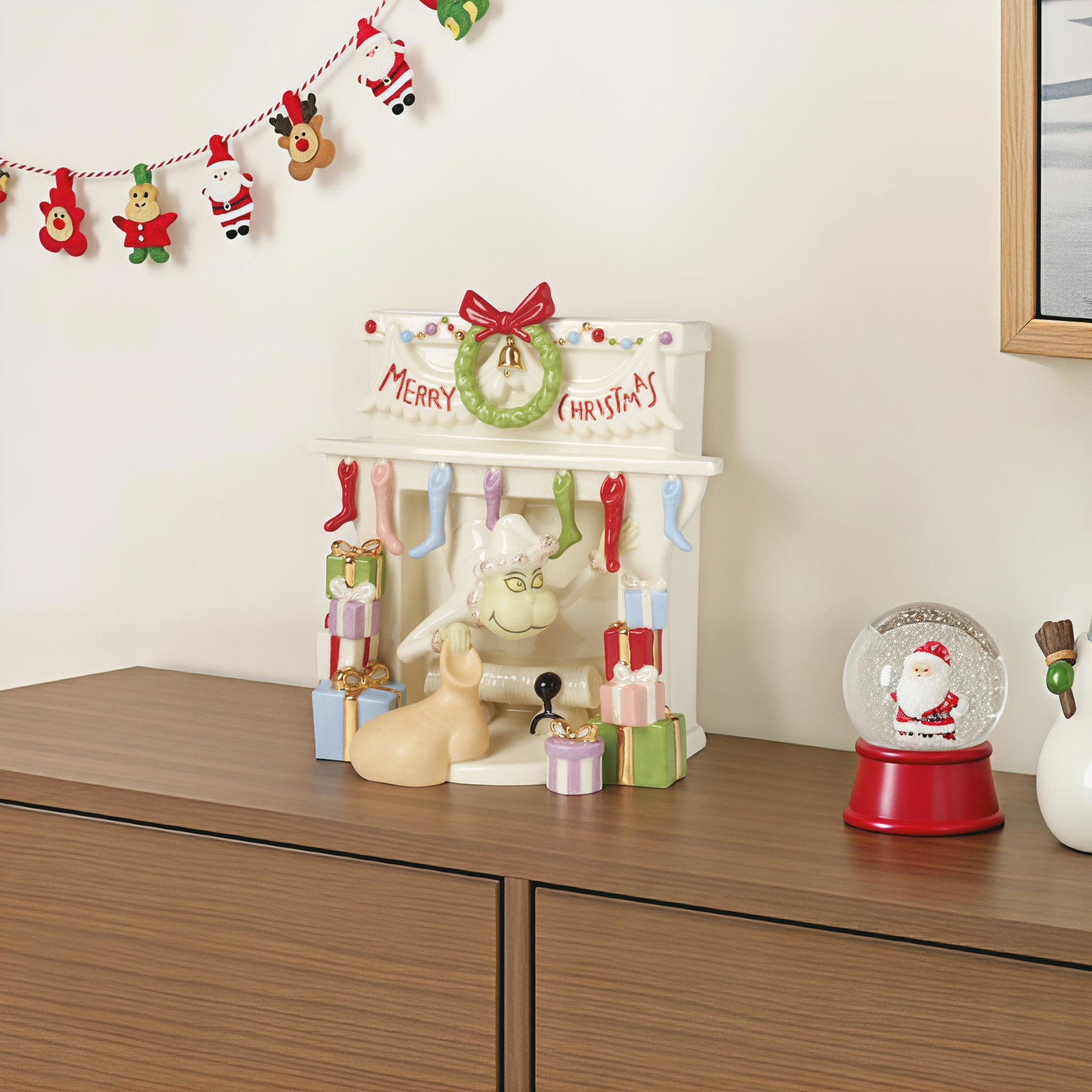 Grinch Stealing Stockings Figurine