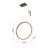 Gold Round LED Chandelier With Clear Crystal Accents-298382049