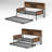 Twin Farmhouse Daybed With Trundle, Sliding Barn Door Headboard, Charging Station & LED Lights-115450849