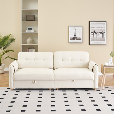 Canapé polyvalent en coton gris pâle polyvalent, détails métalliques élégants, parfait pour les espaces de vie modernes