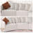 Modern Curved Sofa, Linen Removable Slipcover, Solid Wood Frame And Throw Pillows