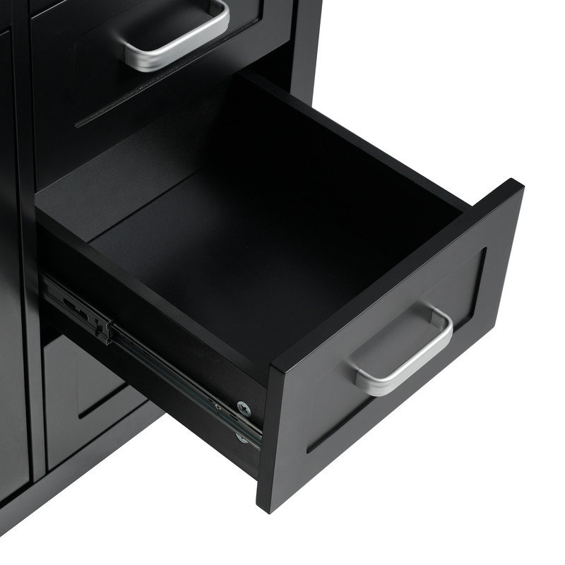 Meuble-lavabo autoportant 47,2 po avec lavabo simple 47,2 po, Noir