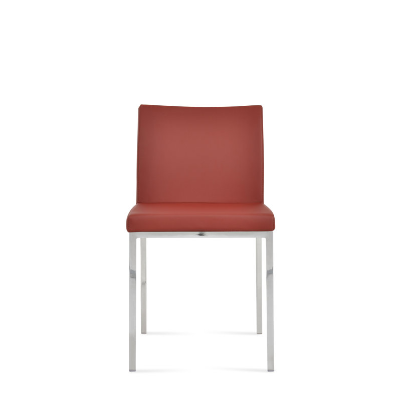 Chaise d'appoint en métal Aria, PPM rouge foncé, Acier inoxydable
