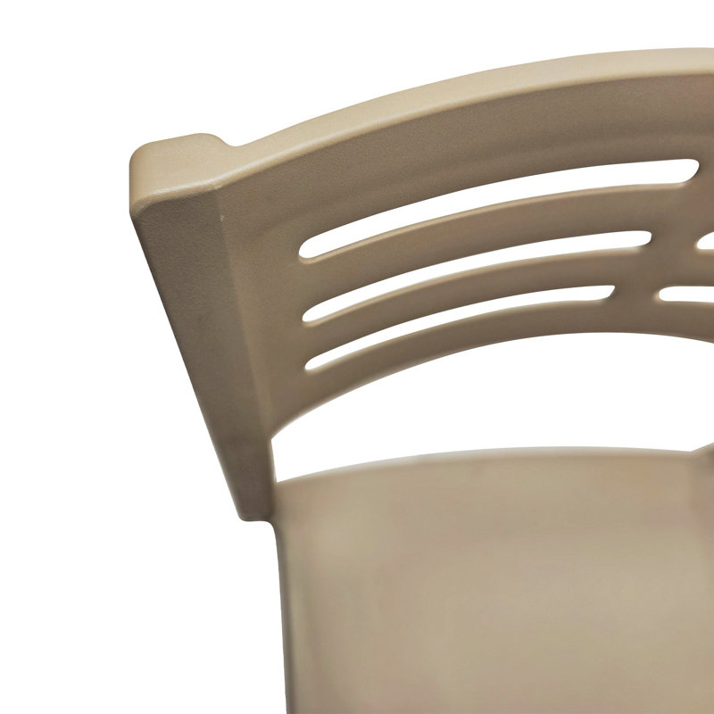 Chaise de salle à manger d'extérieur empilable, Taupe français, 4