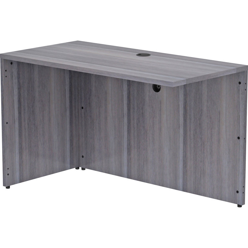 Weathered Charcoal Laminate Desk Return with Adjustable Guides